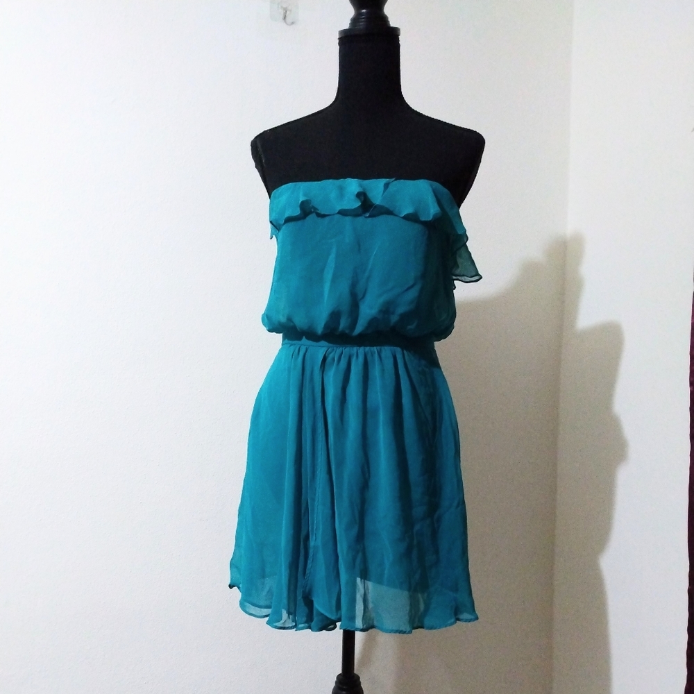 Cache sz 2 teal strapless dress
